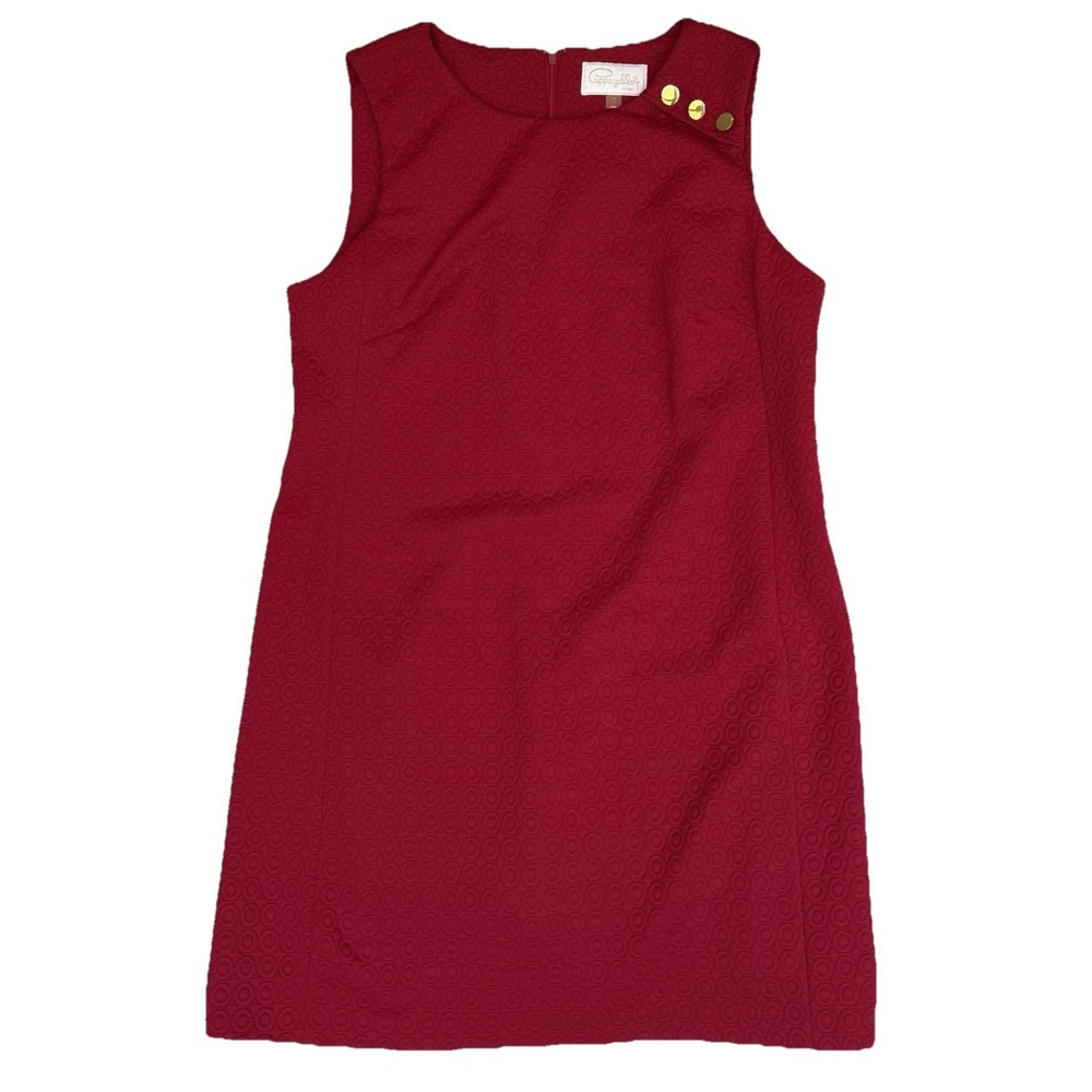 Pappagallo Dress Womens 16 Red‎ Gold Twiggy Romantic Event Wedding Gala Party